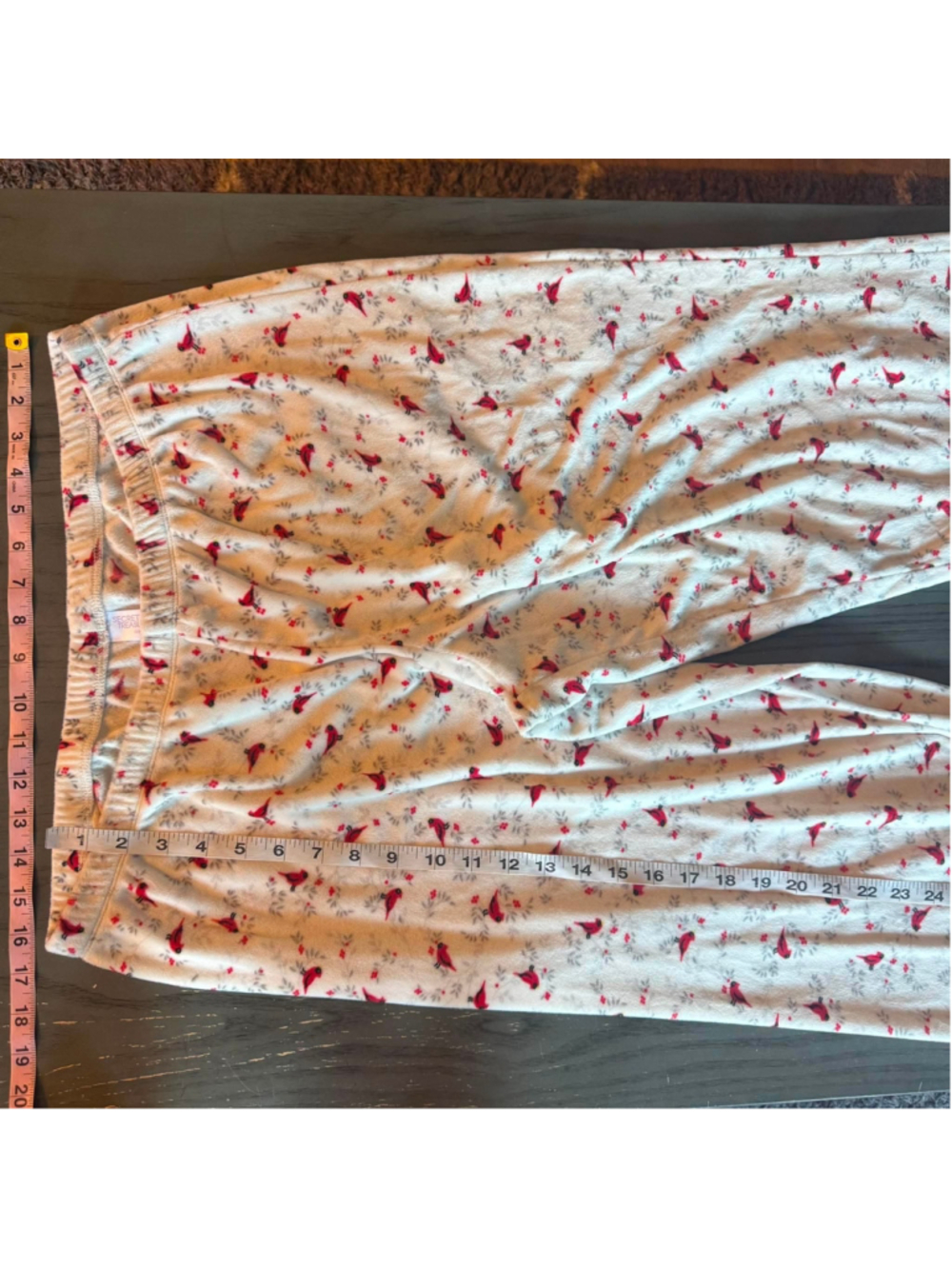 Women's Secret Treasures Pajama Pants L White Red Cardinal Print - Picture 3 of 8